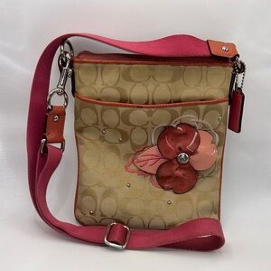 Vintage Coach Signature CC Floral Crossbody Bag (Pre-2000)